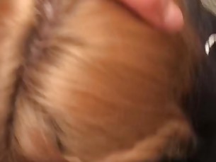 babe bathroom blonde blowjob milf public